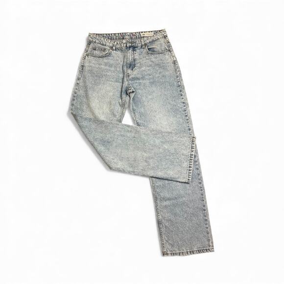 ZARA Women’s Raindrop Jeans Blue High Rise Straight Leg Denim Pants Size 8 - Picture 1 of 12